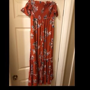 Off-the-shoulder floral dress